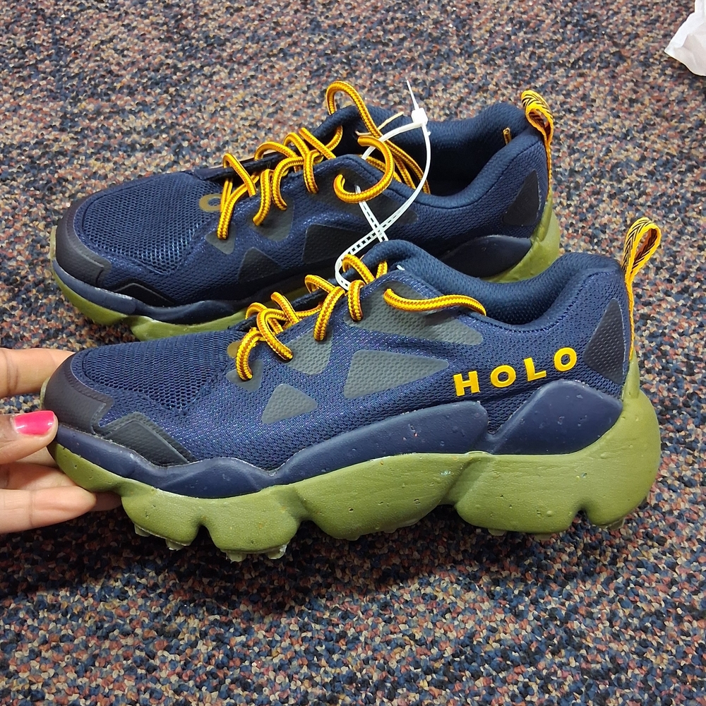 Holo Navy Sneakers with Green Soles